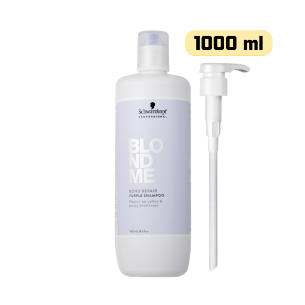 Shampoo morado Bond Repair BLONDME 1000ml para cabello rubio decolorado