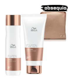 Fusion Wella Kit Shampoo Acondicionador Reparación Profesional Para Cabello Dañado