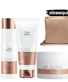 Fusion Wella Kit Shampoo Tratamiento Acondicionador Reparación Intensiva Para Cabello Dañado