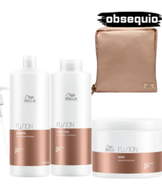 Kit Fusion Wella Reparacion Profesional Con Shampoo Acondicionador Y Mascarilla Tamaño Salon