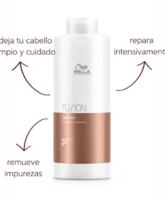 Shampoo Fusion Wella Litro Para Fortalecer Cabello Dañado Y Reducir Rotura