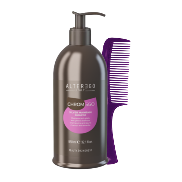 Shampoo Matizante Alter Ego Silver Litro en envase profesional de 1000 ml sobre fondo blanco