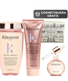 Kerastase Kit Gloss Absolu Shampoo Acondicionador Aceite Rutina Profesional Anti Frizz Y Brillo