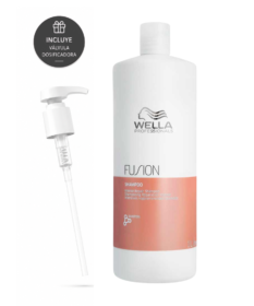 Shampoo Fusion Wella Reparador Litro Para Cabello Dañado Y Quebradizo