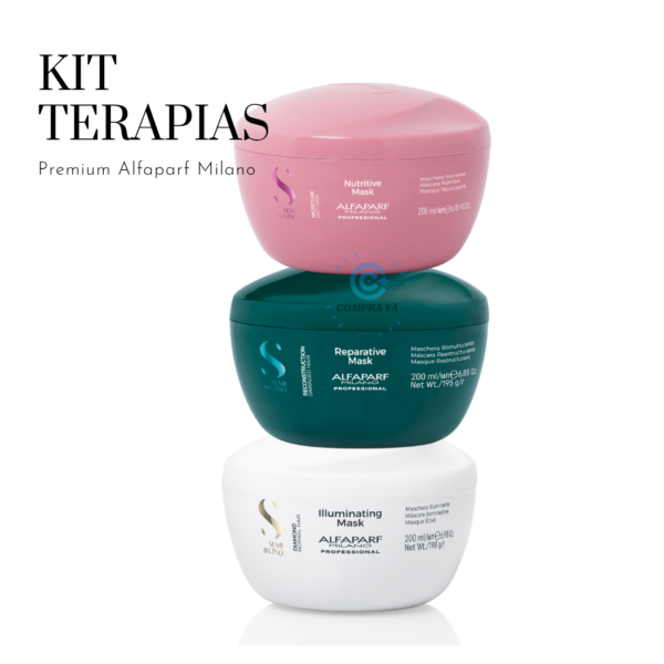 Kit Terapias Alfaparf Semi Di Lino tratamiento profesional para hidratación y reparación capilar