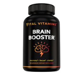 Brain Booster Vital Vitamins con Ginkgo Biloba, frasco de 30 cápsulas