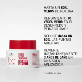 Tratamiento profesional Bonacure para reparar y fortalecer el cabello sensibilizado.