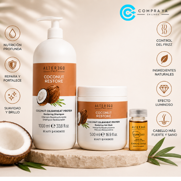 Textura del shampoo y mascarilla Alter Ego Coco.