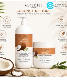 Cabello Nutrido Con Shampoo Mascarilla Coco Alter Ego Kit Grande.