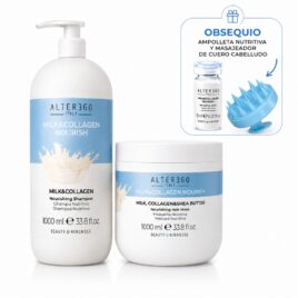 Kit Shampoo Mascarilla Leche Alter Ego 1000ml tratamiento nutritivo profesional para cabello seco y deshidratado