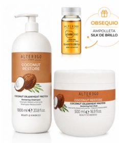 Shampoo Tratamiento Coco Alter Ego Kit Con Shampoo De 1000 Ml, Mascarilla De 500 Ml, Válvula Dosificadora Y Ampolleta De Obsequio.