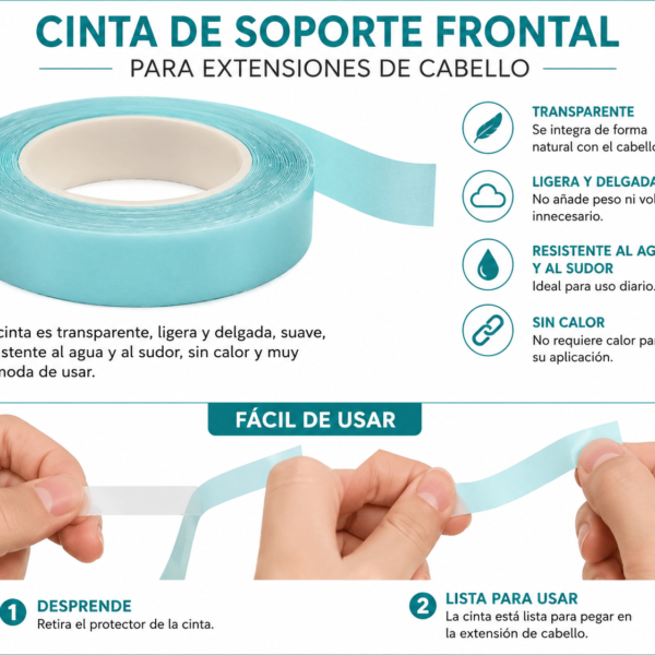 Cinta Adhesiva Extensiónes De Cabello con alta adherencia.
