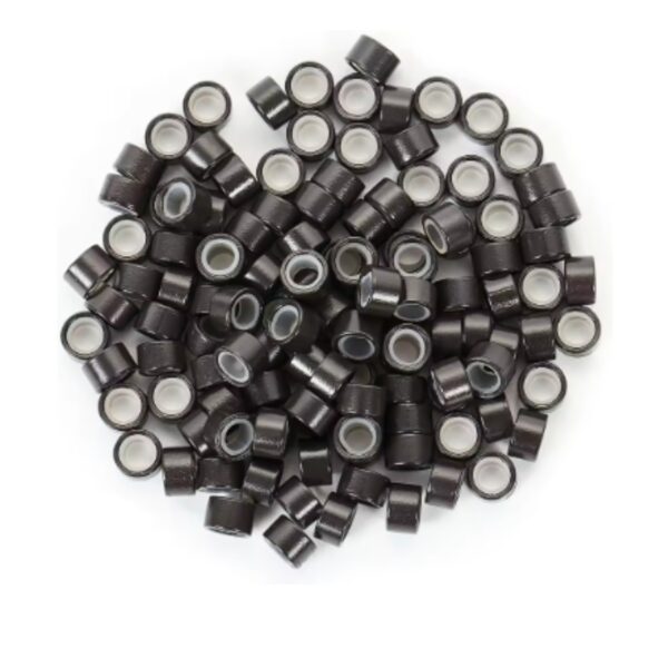 Microline Siliconado Extensiones Microring negro de 5 mm con revestimiento de silicona.
