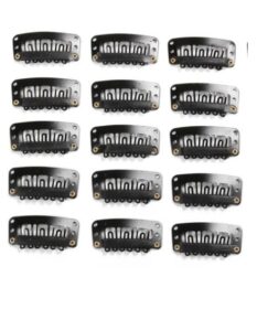 Peinetas Clips Para Extensiones Negro 50 Unidades De Metal Con Recubrimiento De Caucho.
