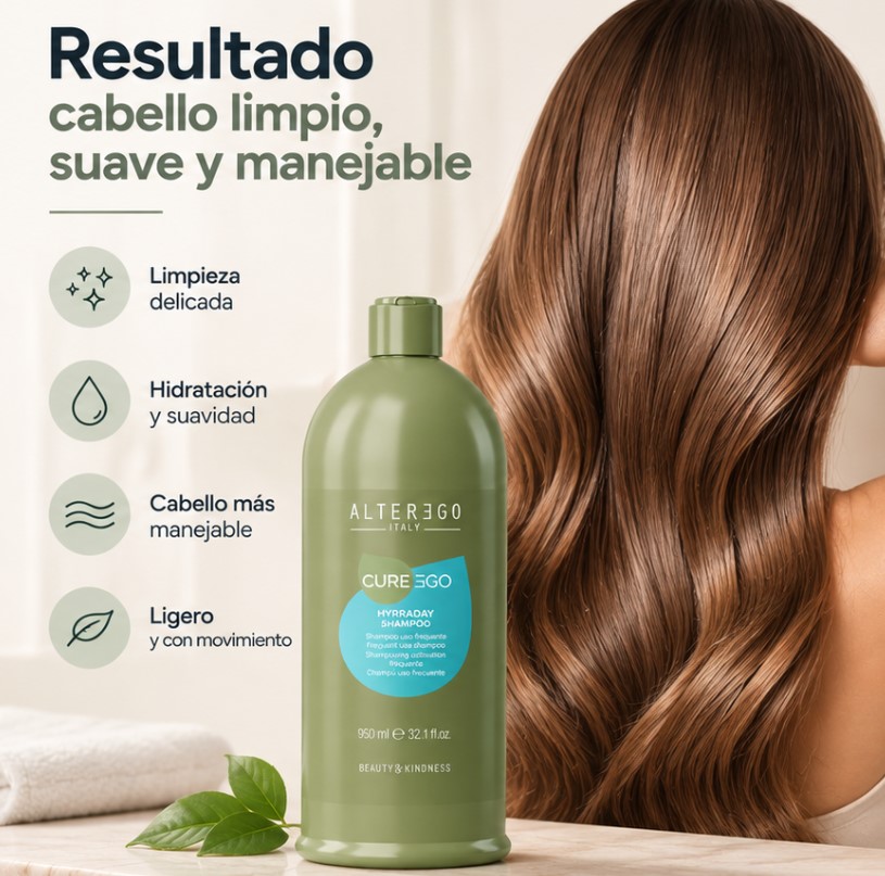 SHAMPOO ALTER EGO HYDRADAY HIDRATANTE 300ML 2 Shampoo Alter Ego Hydraday Hidratante 300Ml - Imagen 2