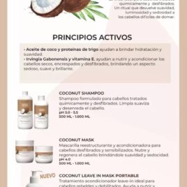 Aceite de coco y proteínas de la Mascarilla Coco y Proteína Alter Ego Italy 500ml.