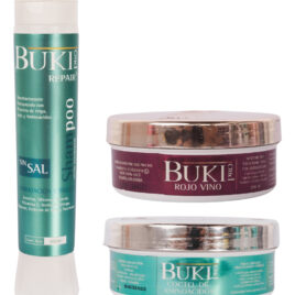 Kit Rojo Vino Buki Pro sh masc