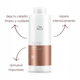 shampoo Fusion Wella litro para fortalecer cabello dañado y reducir rotura