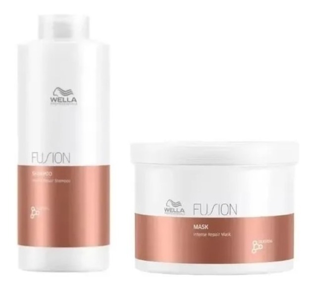 KIT-WELLA-FUSION-XL-OBSEQUIO-COSMETIQUERA Kit Wella Fusion Xl Con Cosmetiquera De Obsequio Para Cabello Tratado Químicamente