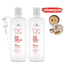 Kit Bonacure Repair Rescue Shampoo Acondicionador Litro reparación profesional para cabello dañado