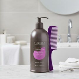 Shampoo Matizante Alter Ego Silver Litro neutralizando tonos amarillos en cabello rubio