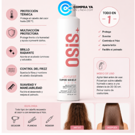 Spray OSiS Super Shield para proteger el cabello del calor.