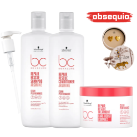Kit Bonacure Repair Rescue Profesional Litros rutina intensiva para restaurar cabello maltratado