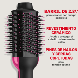 Cepillo secador ovalado Revlon para secado rápido del cabello.