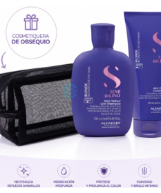 Kit Antiamarillo Alfaparf Con Obsequio Para Cabello Rubio, Platinado Y Decolorado.