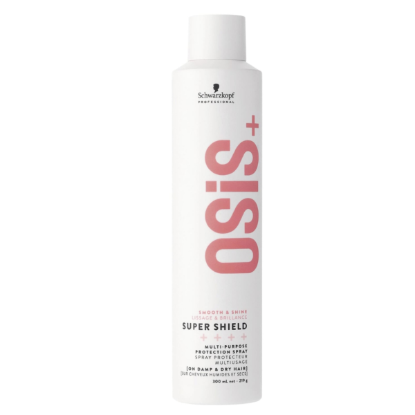Osis Super Shield Spray Termoprotector Brillo Schwarzkopf Professional para protección térmica, control del frizz y acabado luminoso.