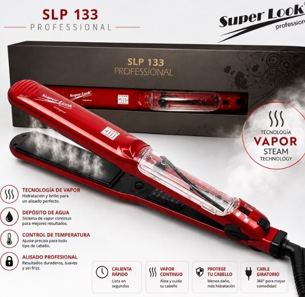 Sistema de vapor Plancha Vapor Profesional Superlook Repolarización en funcionamiento.