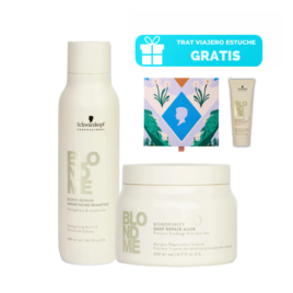 Kit Blondme nutritivo reparador con shampoo de 300ml y mascarilla de 200ml para cabello rubio decolorado