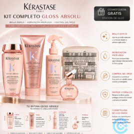 Kerastase Kit Completo Gloss Absolu Shampoo Acondicionador Spray Aceite presentación premium