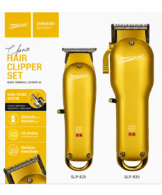 Kit Máquina Y Patillera Corte Cabello Super Look Profesional Slp-825 + Slp-835 Con Motor De 7.000 Rpm, Pantalla Led Y Cuchillas De Acero Inoxidable.
