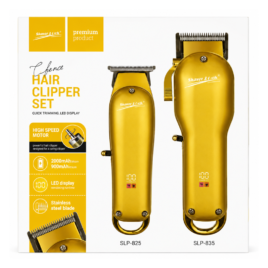 Kit Máquina y Patillera Corte Cabello Super Look Profesional SLP-825 + SLP-835 con motor de 7.000 RPM, pantalla LED y cuchillas de acero inoxidable.