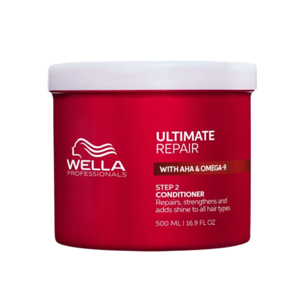 Acondicionador Wella Perfect Ultimate Repair 500 Ml para reparar, fortalecer e hidratar el cabello dañado con tecnología AHA y Omega 9.