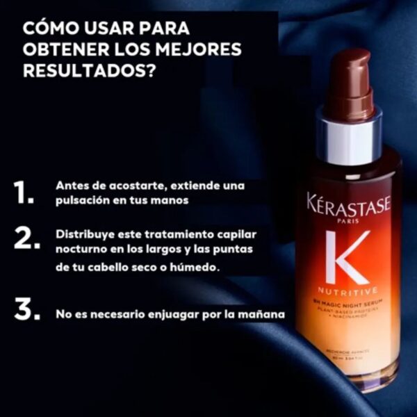 Kerastase Serum Nutritive 8H Magic Night envase original sobre fondo blanco