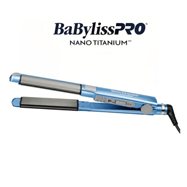 Plancha BabylissPro Nano Titanium 230°C profesional con placas de Nano Titanium.