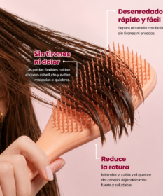 Cabello Brillante Después De Usar Tangle Teezer Cepillo Desenredante Albaricoque.