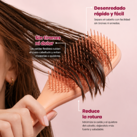 Cabello brillante después de usar Tangle Teezer Cepillo Desenredante Albaricoque.