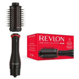 Revlon Cepillo Secador Voluminizador Plus con tecnología de titanio, turmalina y cerámica para secar y dar volumen al cabello en un solo paso.