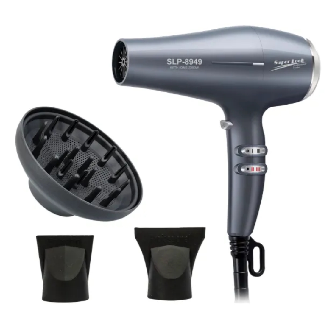 SECADOR CABELLO PROFESIONAL SUPERLOOK 8949 DIFUSOR IONICO 1 Secador Cabello Profesional Superlook 8949 Difusor Ionico De 2300W Con Motor Ac Profesional.