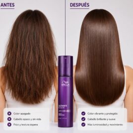 Shine Spray Wella Professionals Ultimate Color 95 Ml aporta brillo al cabello teñido.