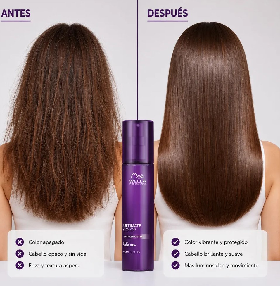 SHINE SPRAY WELLA PROFESSIONALS ULTIMATE COLOR 2 Shine Spray Wella Professionals Ultimate Color 95 Ml Aporta Brillo Al Cabello Teñido.