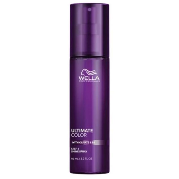 Shine Spray Wella Professionals Ultimate Color 95 Ml para cabello teñido con brillo profesional.