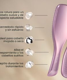Tangle Teezer Cepillo Desenredante Malva Con Dientes Flexibles De Dos Niveles.