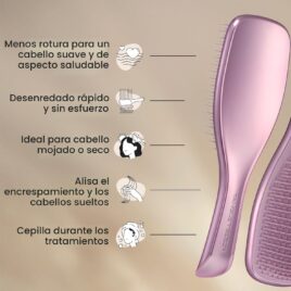 Tangle Teezer Cepillo Desenredante Malva con dientes flexibles de dos niveles.