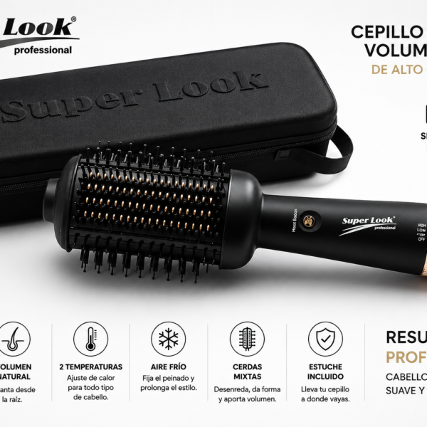 Cepillo Secador Infrarojo Estuche Cerámico Super Look con tecnología infrarroja.