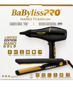 Tecnología Iónica Del Kit Plancha Secador Babylisspro Edicion Nano Gold.
