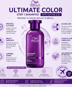 Shampoo Wella Professionals Ultimate Color 250 Ml Ayuda A Preservar El Color Del Cabello.